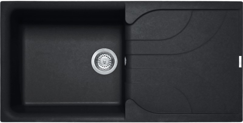 Elleci Ego 480 Lavello Montato su Piano Rettangolare in Granitek Antracite con Gocciolatoio Reversibile - 100x50 cm