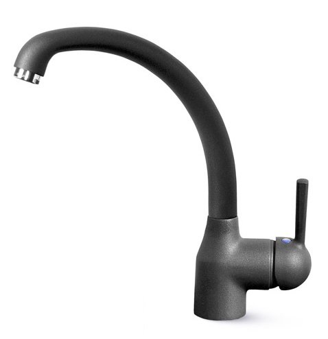 Elleci MGKPO59 Miscelatore Monocomando Cucina in Granitek Antracite con Canna Girevole