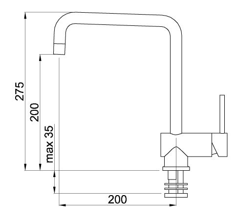 Elleci Miscelatore Monocomando Cucina Senna Classic Cromato con Canna Girevole - MIKSENCR
