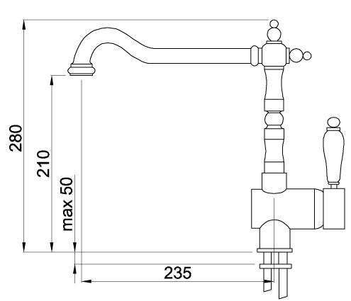 Elleci MIKRIOCR Miscelatore Monocomando Cucina Cromo con Canna Girevole