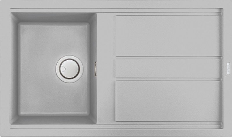 Elleci Best 400 Lavello Incasso 1 Vasca 86x51 cm in Metaltek Alluminio con Gocciolatoio Reversibile