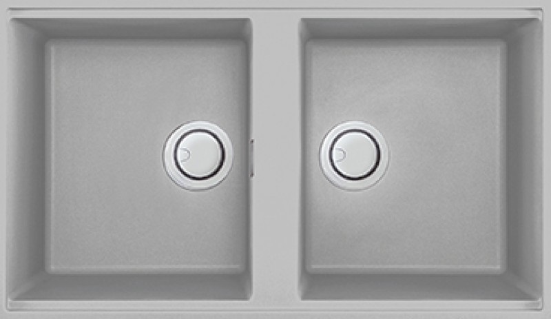 Elleci Lavello Sottotop 2 Vasche Best 450 - Granitek Metal Aluminium 836 x 488 mm