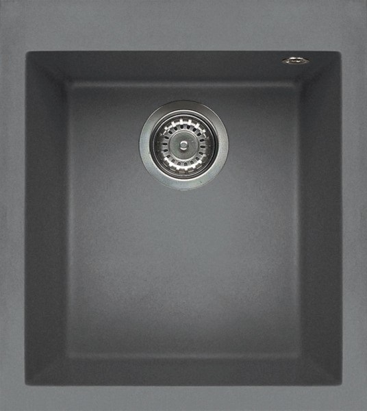 Elleci Quadra 100 Lavello da Incasso 1 Vasca 41x50 cm in Granitek Metal Titanium - Collezione Quadra Standard