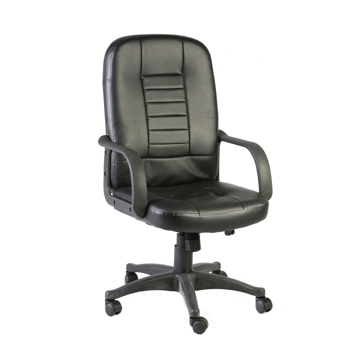 Serena Group Poltrona Presidenziale Detroit HC4418H - Schienale Alto, Rivestimento in PU Nero, Braccioli e Ruote