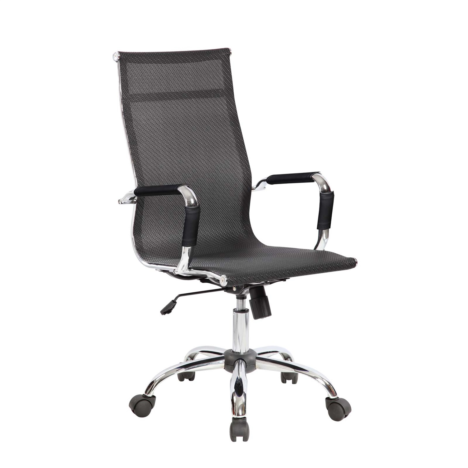 Serena Group HC 9817 H Poltrona Presidenziale Dallas in Rete Tecnica Traspirante, Nero, con Braccioli e Sedile Regolabile in Altezza