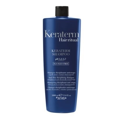 FANOLA Keraterm Shampoo Disciplinante Anticrespo 1000 ml - Cheratina, pH 5,2-5,7, Senza SLES e SLS