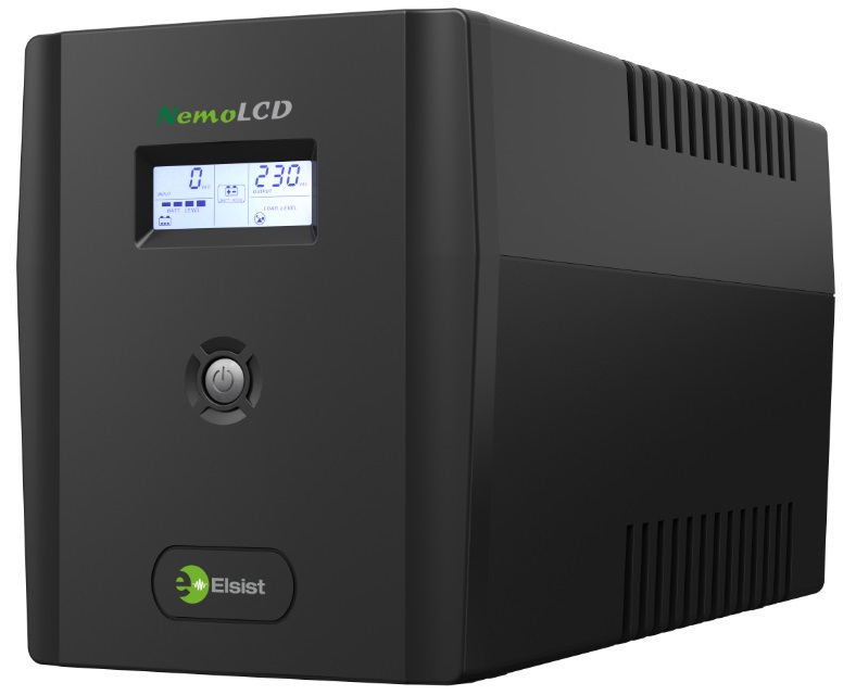 Elsist NEMOLCD 160 Gruppo di Continuità (UPS) 1,6 kVA / 600 W A Linea Interattiva con Display LCD e 4 Prese AC (2xSchuko 2xIEC)