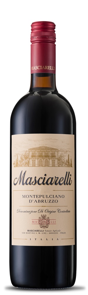 Masciarelli Montepulciano d'Abruzzo DOC 2022 - Vino Rosso 75 cl, 100% Montepulciano, Note di Ciliegia e Frutti Rossi