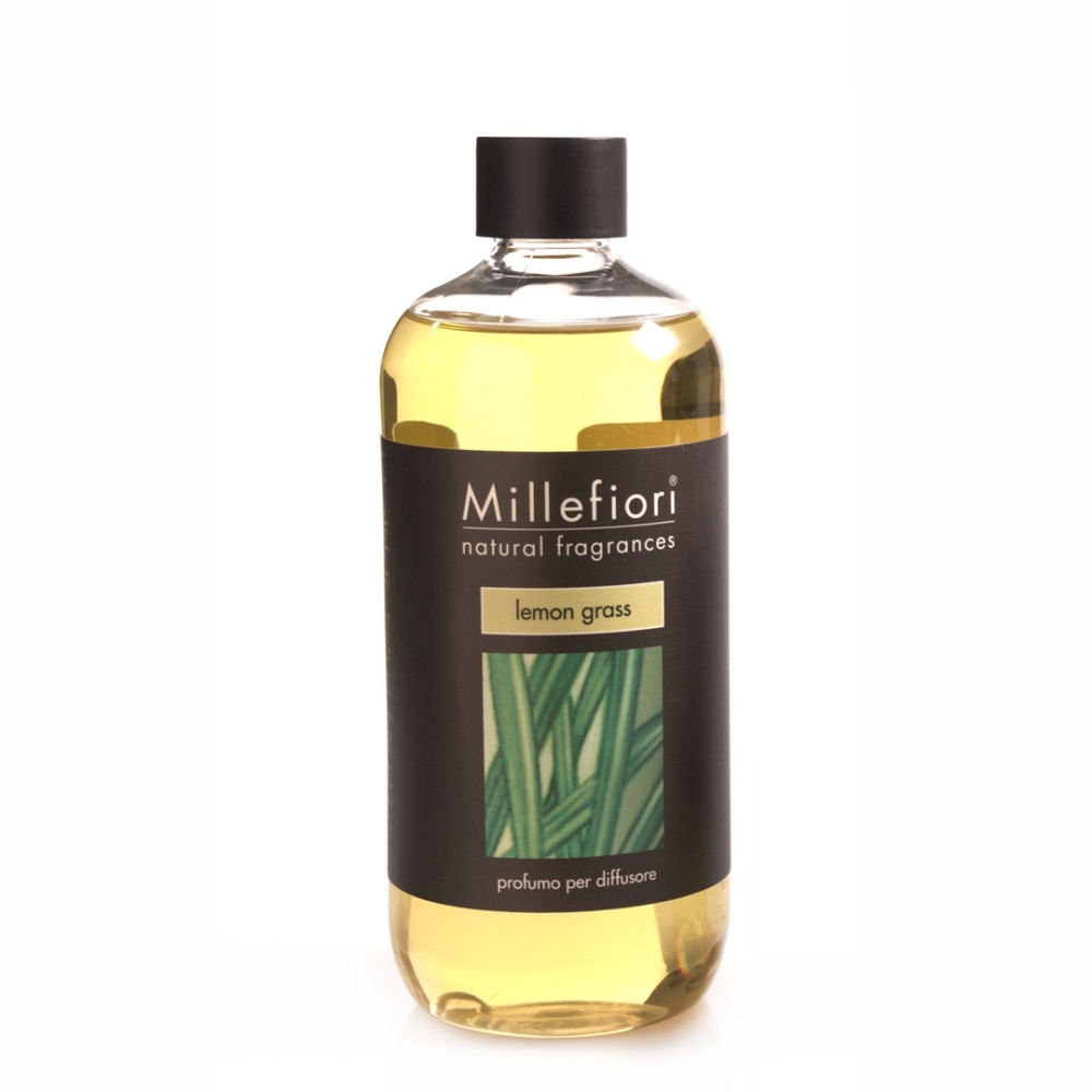 Millefiori Milano Ricarica Profumo per Diffusore Lemon Grass 500 ml - Fragranza Fresca e Agrumata