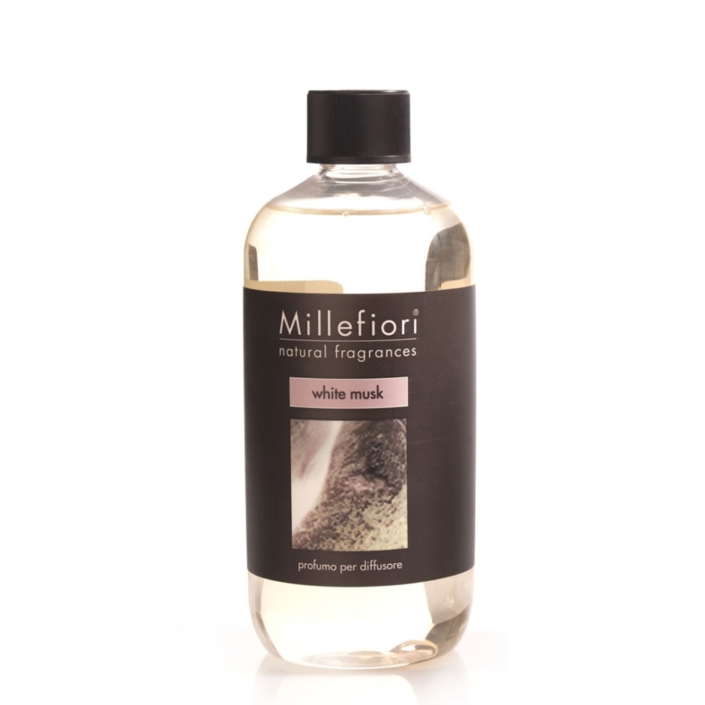 Millefiori Milano Ricarica per Diffusore 500ml - Fragranza White Musk con Note di Fiori Bianchi e Chiodi di Garofano