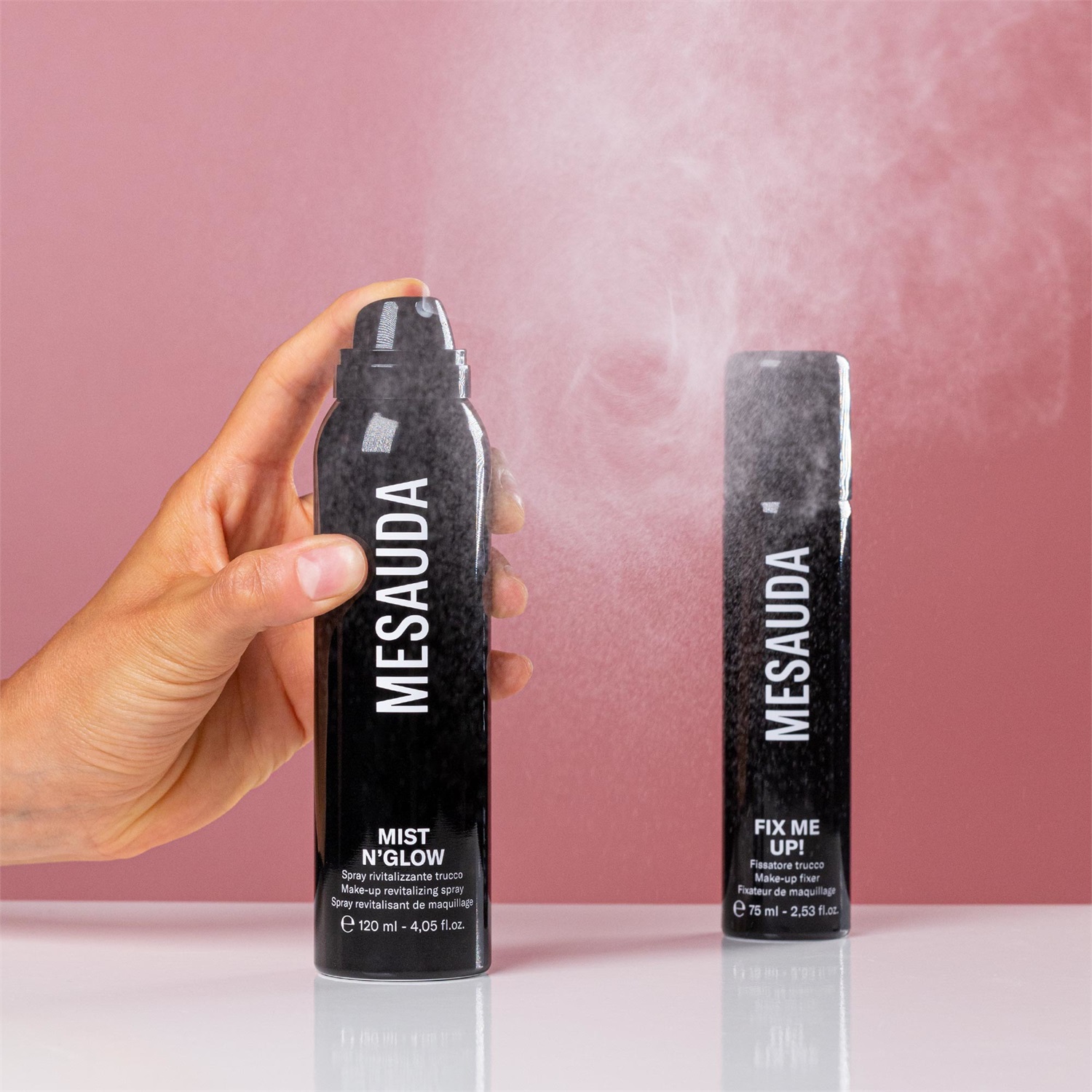 MESAUDA Fix Me Up! - Fissatore Trucco Viso in Spray, 75 ml - Lunga Tenuta e Formula Leggera