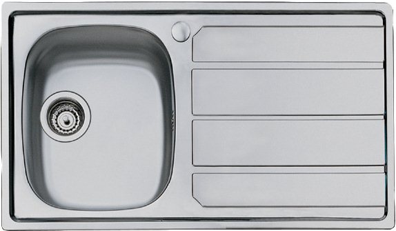 Foster Lavello S1000 Incasso 1 Vasca con Gocciolatoio a Destra 86x50 cm Acciaio Inox Spazzolato - Cod. 1186162