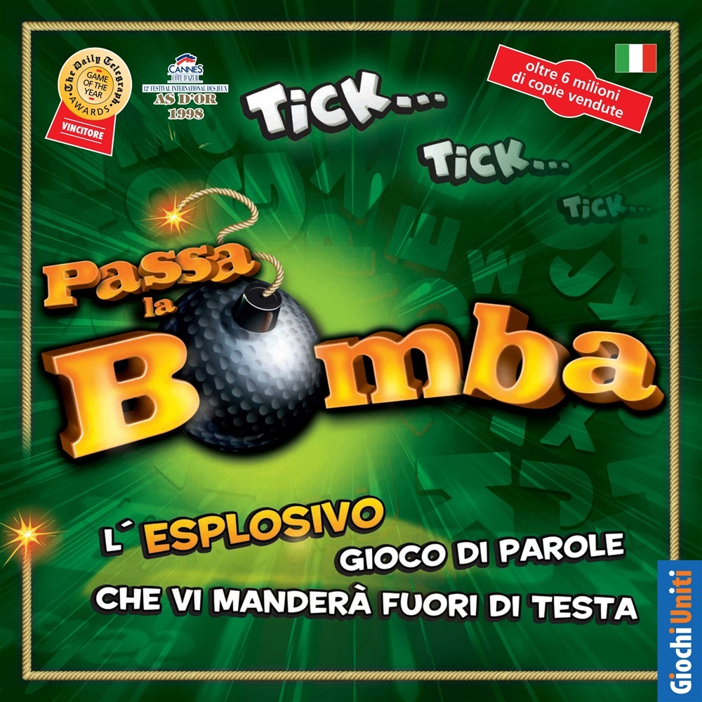 Giochi Uniti - Passa la Bomba, Gioco da Tavolo per 2 Giocatori, Edizione Italiana, 12 Anni, Party Game con 110 Carte
