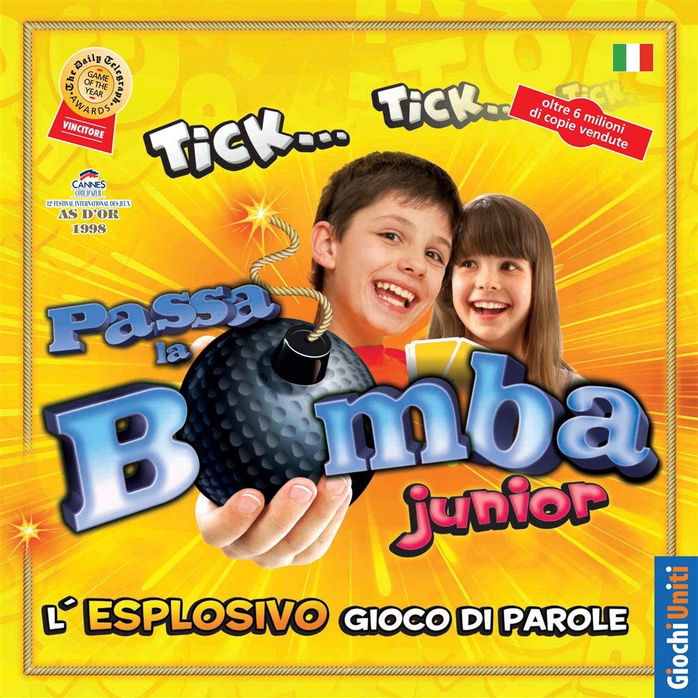 Giochi Uniti Passa la Bomba Junior - Gioco da Tavolo Educativo per Bambini, 2 Giocatori, 5 Anni, Edizione Italiana