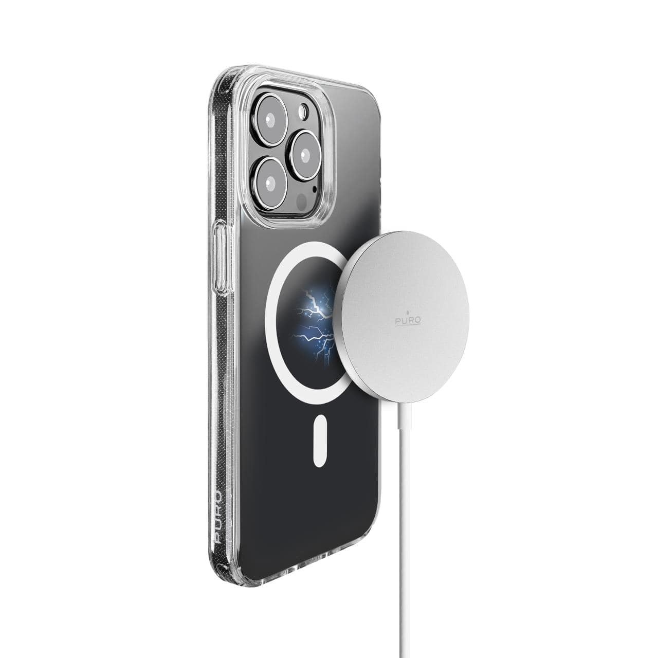 PURO CUSBCMAG1WHI Alimentatore Magnetico USB-C 1M Bianco Compatibile MagSafe con Ricarica Wireless