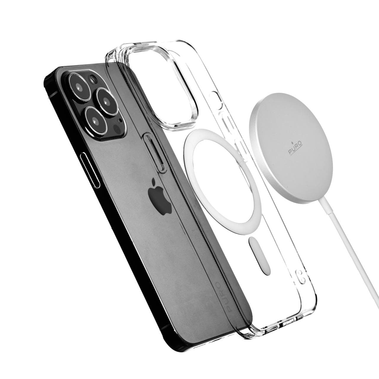 PURO CUSBCMAG1WHI Alimentatore Magnetico USB-C 1M Bianco Compatibile MagSafe con Ricarica Wireless
