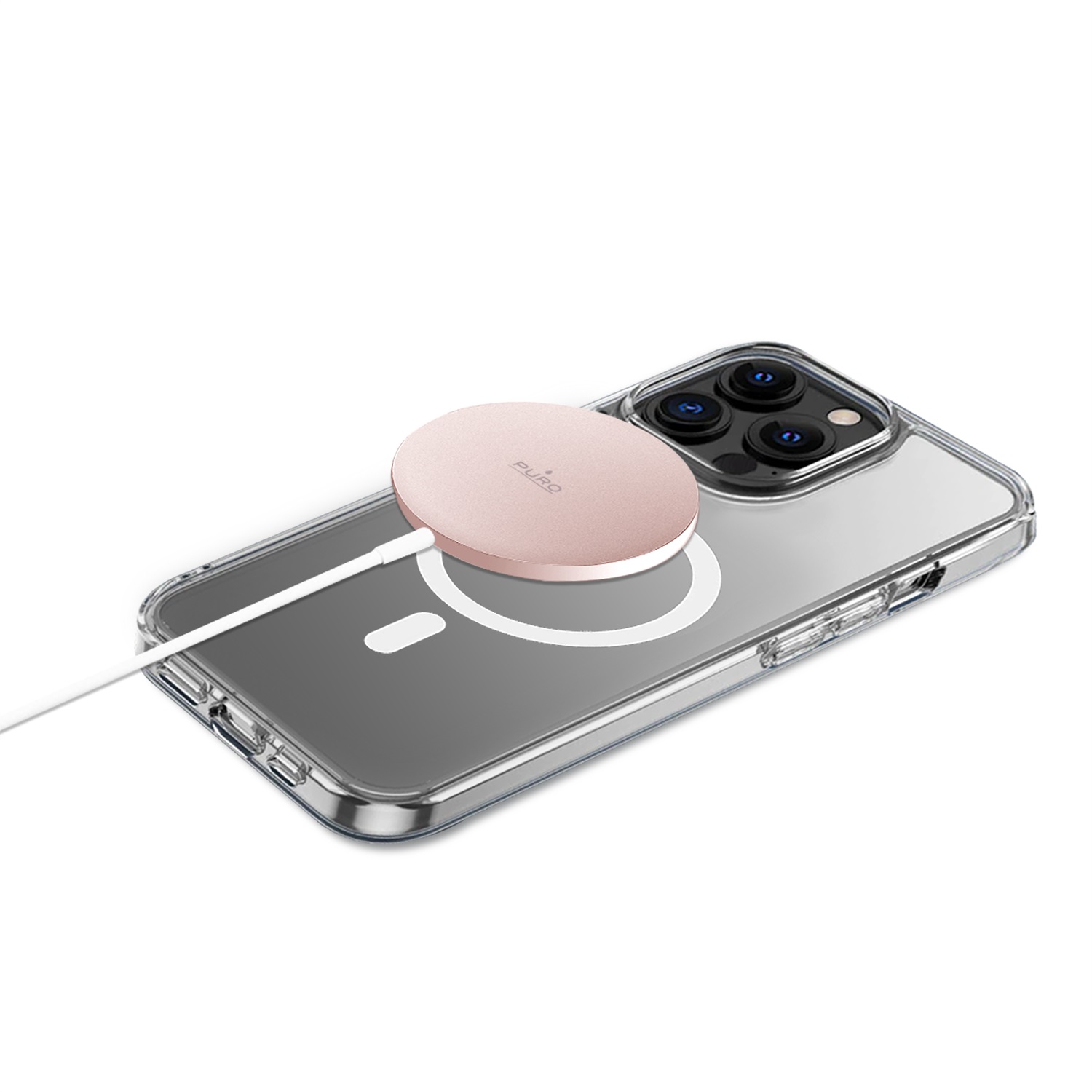 PURO CUSBCMAG1ROSE Alimentatore da Rete MagSafe USB-C 1M Rosa per Ricarica Wireless