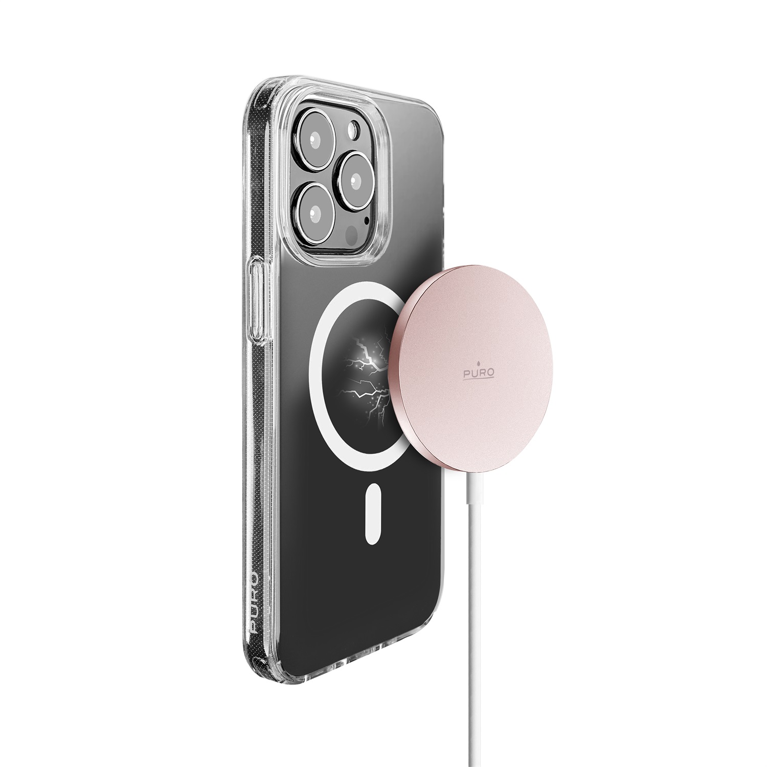 PURO CUSBCMAG1ROSE Alimentatore da Rete MagSafe USB-C 1M Rosa per Ricarica Wireless