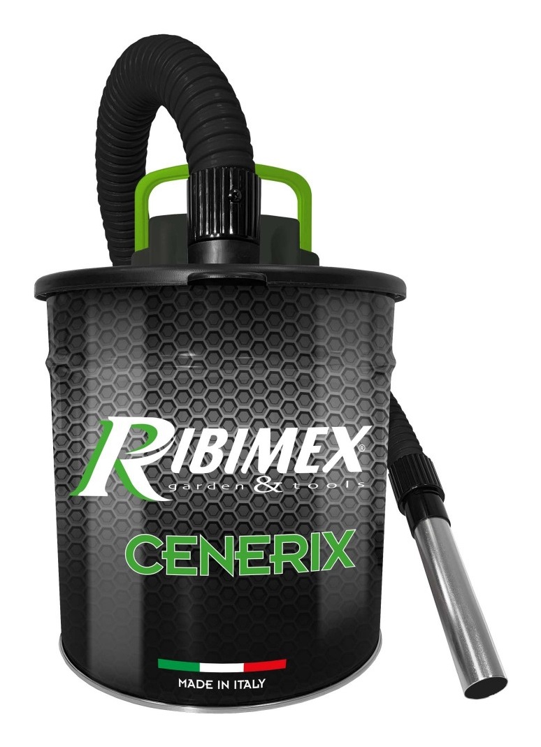 Ribimex Cenerix Aspiracenere Elettrico 800W con Filtro HEPA, Capacità 18L, Funzione Soffiatura, Ideale per Ceneri Fredde