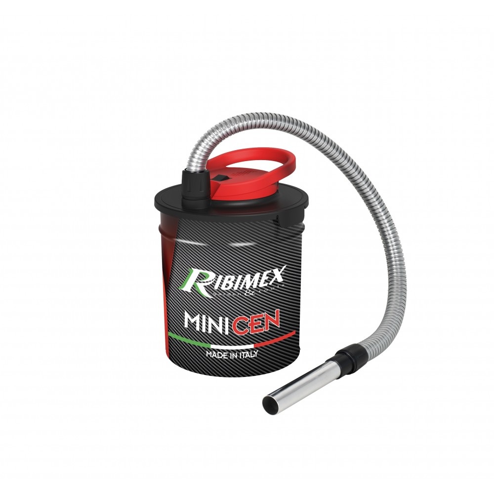 Ribimex Aspiracenere Elettrico Minicen 800 W con Filtro HEPA, Serbatoio da 10 L - Ideale per Ceneri Fredde da Caminetti e Barbecue