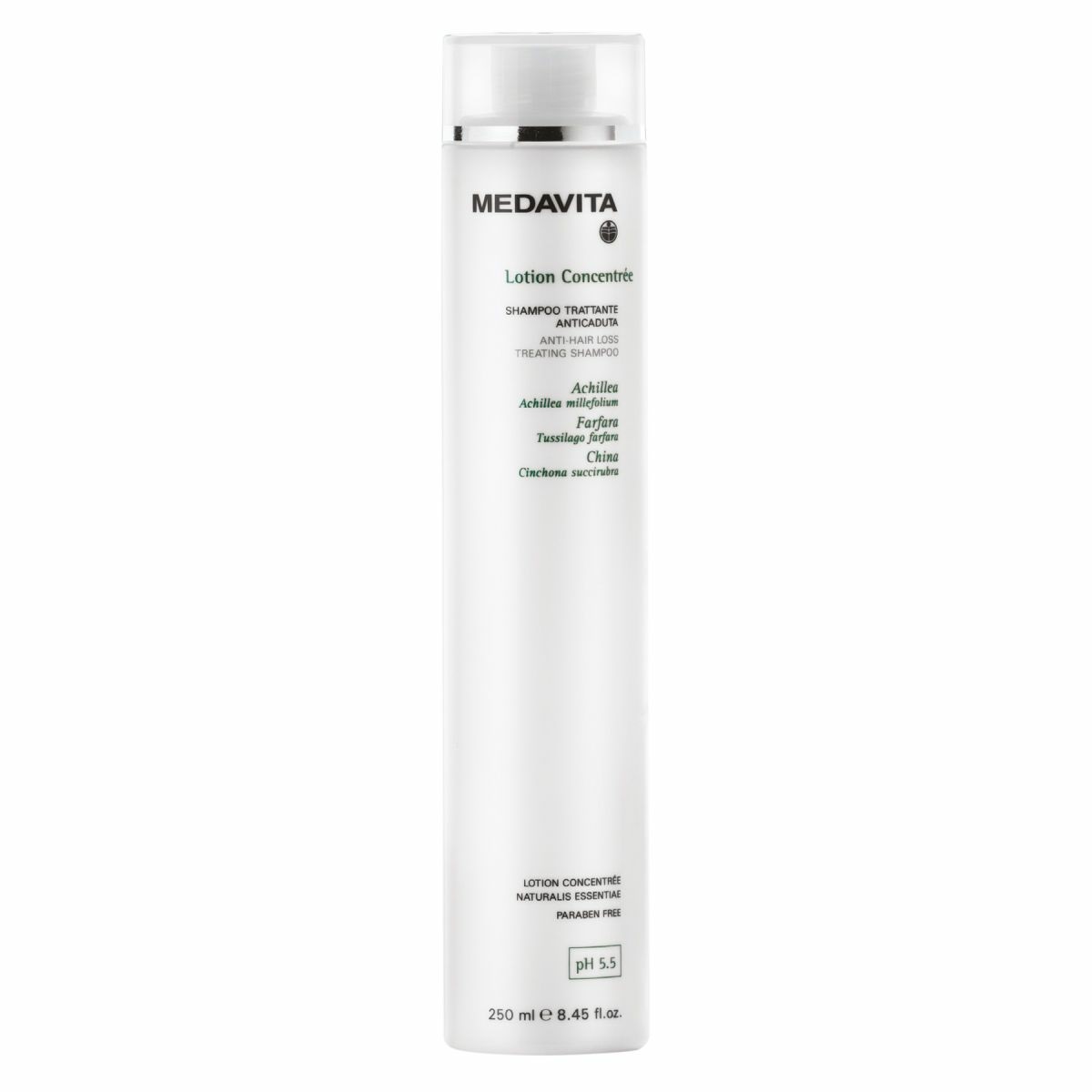 Medavita Lotion Concentrée Shampoo Trattante Anticaduta Donna 250ml - Shampoo per capelli fragili, coadiuvante nella prevenzione della caduta