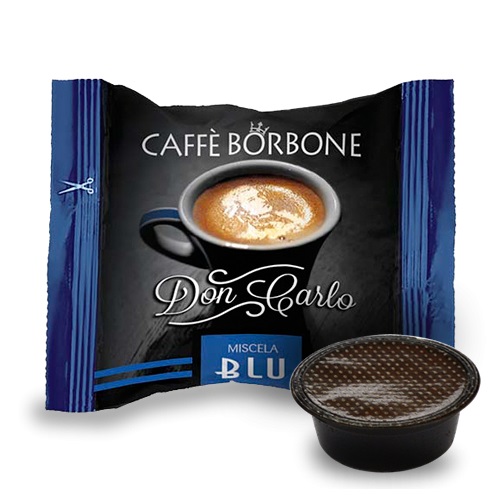Caffè Borbone Don Carlo Miscela Blu - Capsule Compatibili Lavazza A Modo Mio, Gusto Corposo e Cremoso, Confezione da 100 Capsule