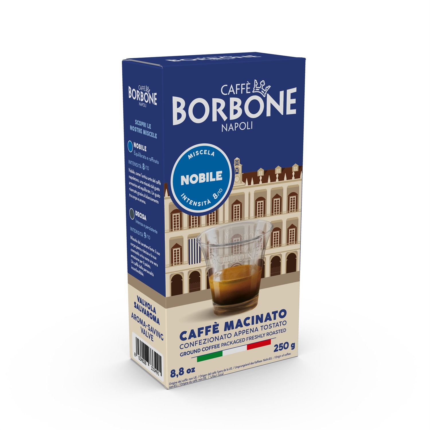 Caffè Borbone Miscela Nobile Macinato 250g - Sapore Vigoroso e Aroma Intenso