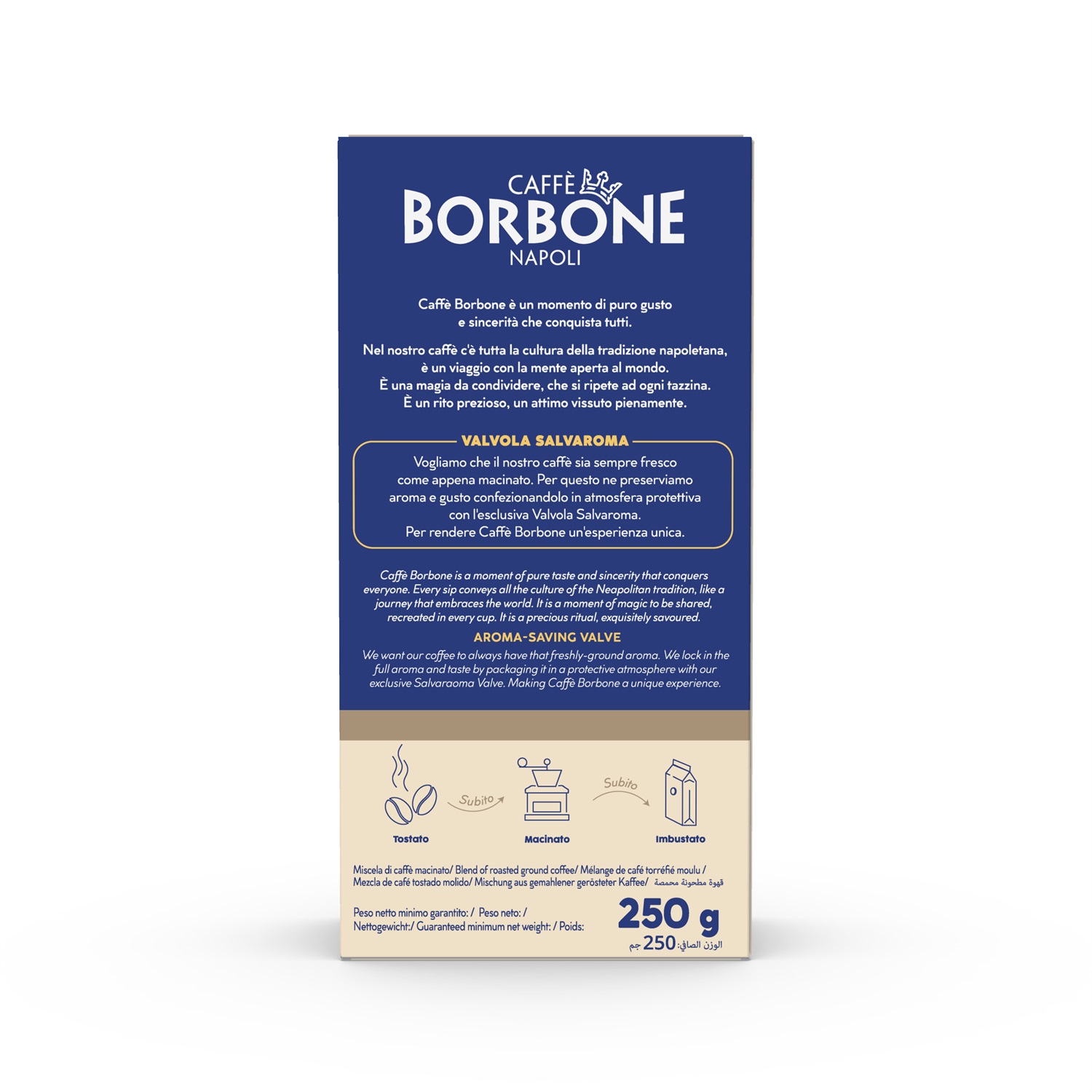 Caffè Borbone Miscela Nobile Macinato 250g - Sapore Vigoroso e Aroma Intenso