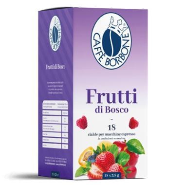 Caffè Borbone Infuso Frutti di Bosco - 18 Cialde ESE 44mm, Privo di Caffeina