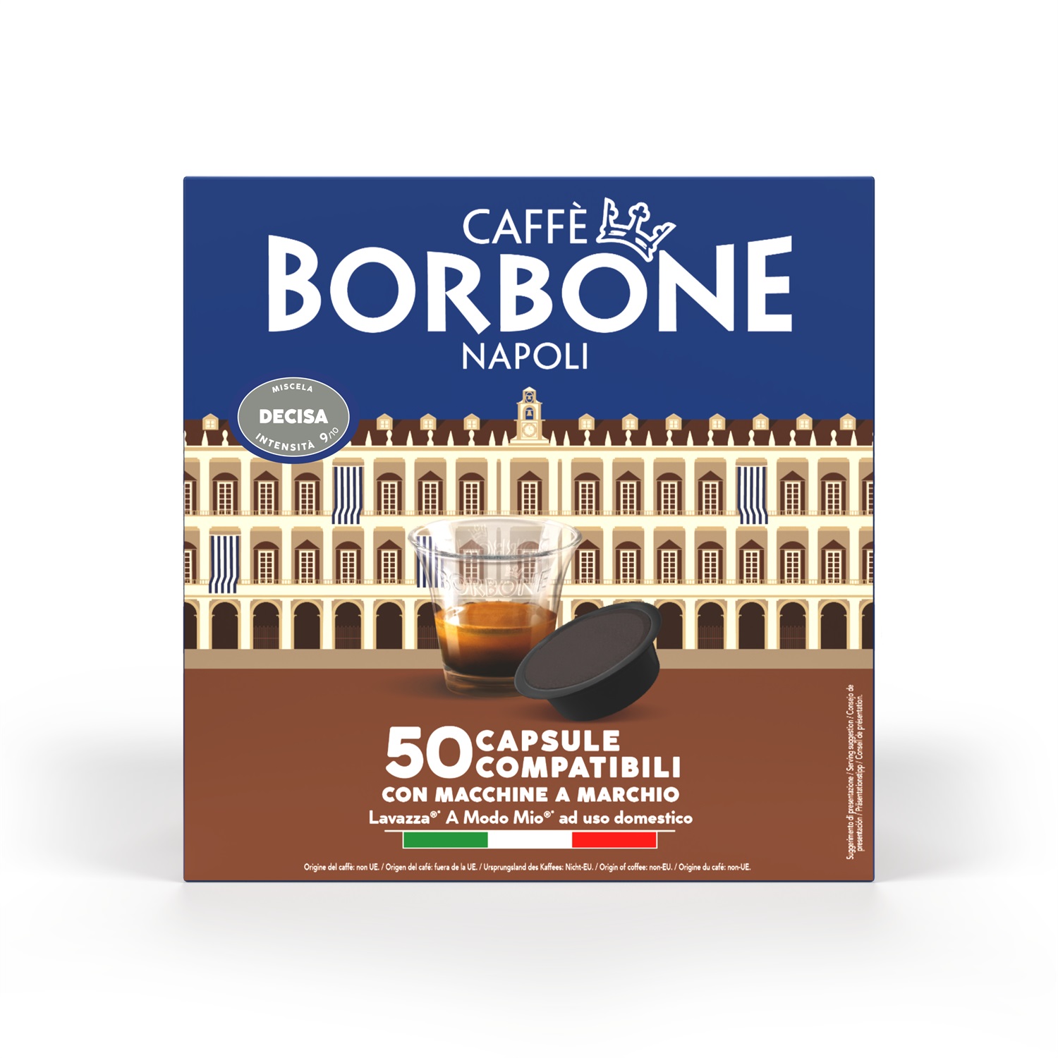 Caffè Borbone Capsule Compatibili Lavazza A Modo Mio Miscela Decisa - 50 pz - Gusto Forte e Cremoso