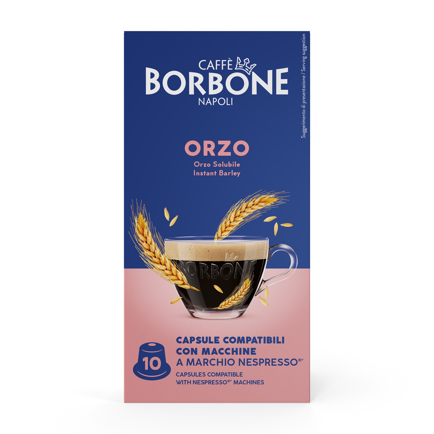 Caffè Borbone Espresso d'Orzo - Capsule Compatibili Nespresso - 10 pz - 100% Orzo, Senza Zuccheri Aggiunti, Senza Glutine