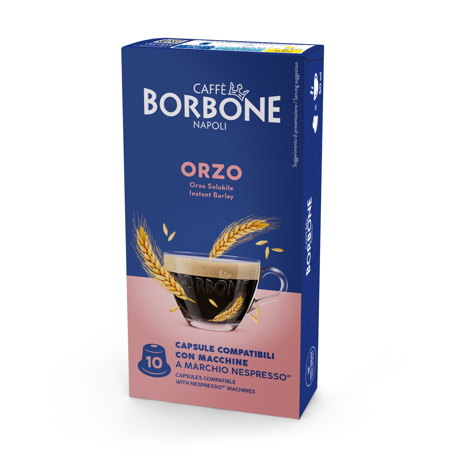 Caffè Borbone Espresso d'Orzo - Capsule Compatibili Nespresso - 10 pz - 100% Orzo, Senza Zuccheri Aggiunti, Senza Glutine