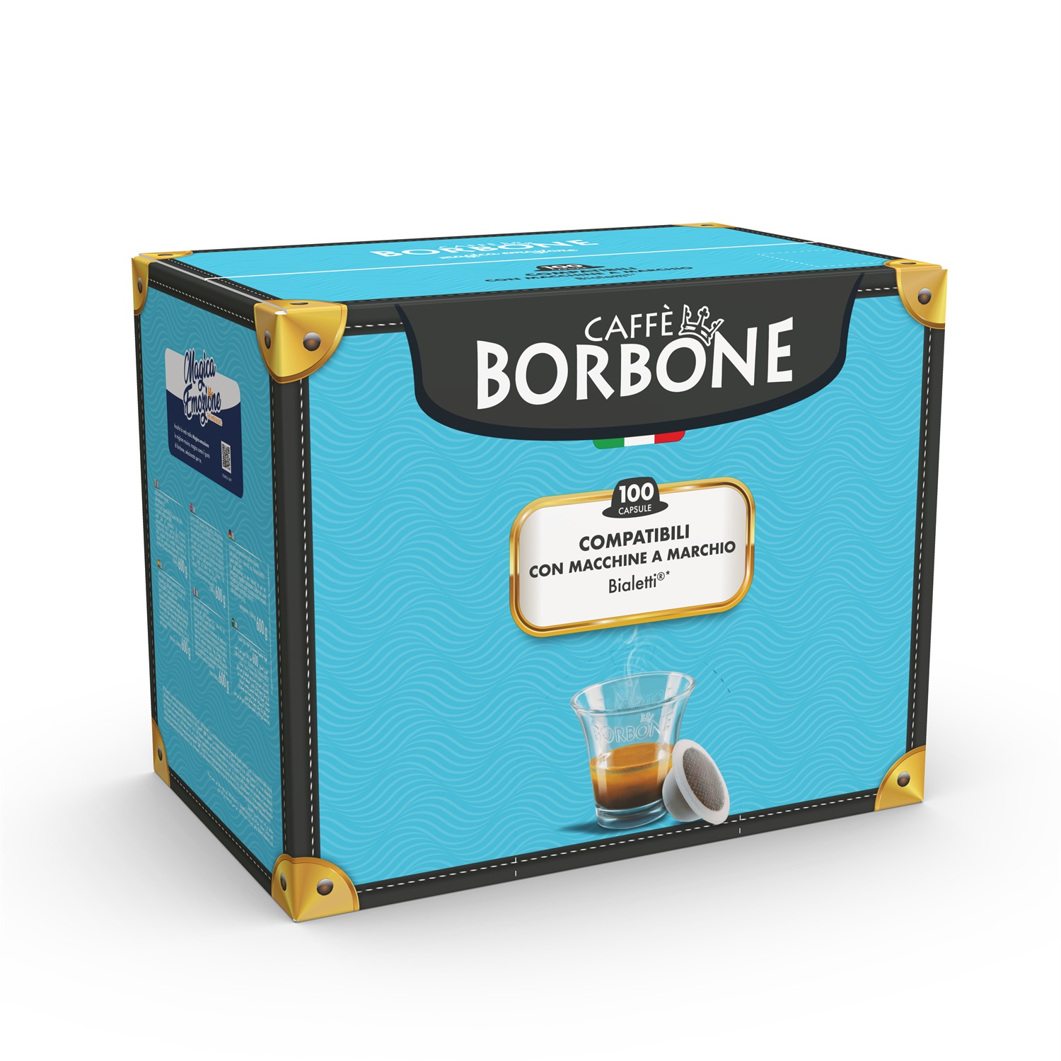 Caffè Borbone Miscela Rossa - 100 Capsule Compatibili con Macchine Bialetti® - Gusto Forte e Cremoso
