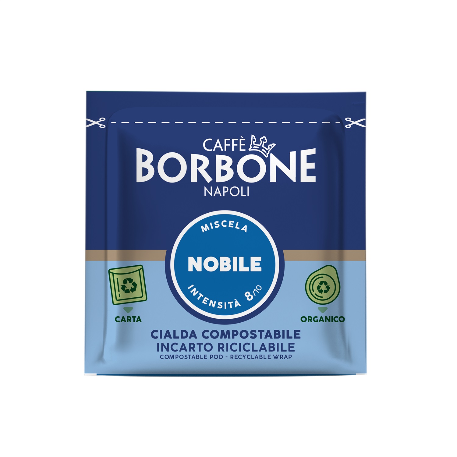 Caffè Borbone Cialde Miscela Nobile Blu - Confezione da 120 pezzi, 44 mm, Capsule Compostabili
