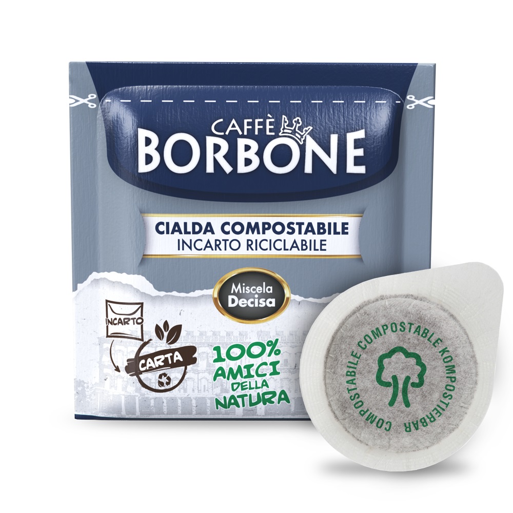 Caffè Borbone Cialde Miscela Decisa Nera - Confezione da 120 pezzi, Diametro 44 mm, 100% Caffè
