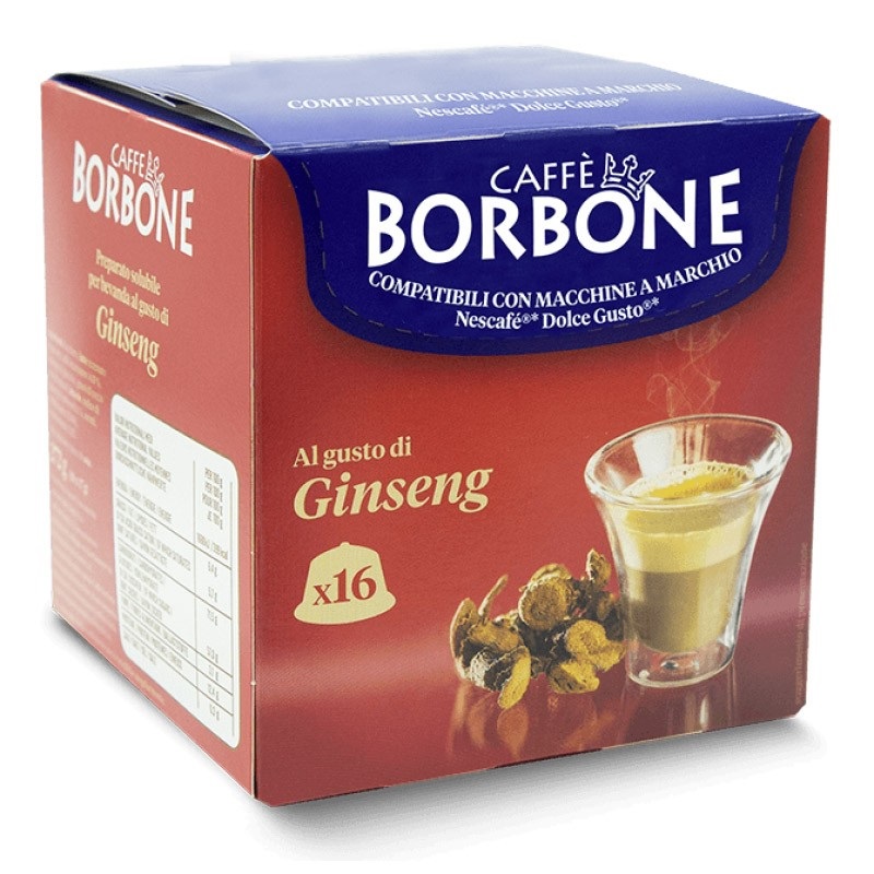 Caffè Borbone Super Ginseng - Capsule Compatibili Dolce Gusto, 16 pz
