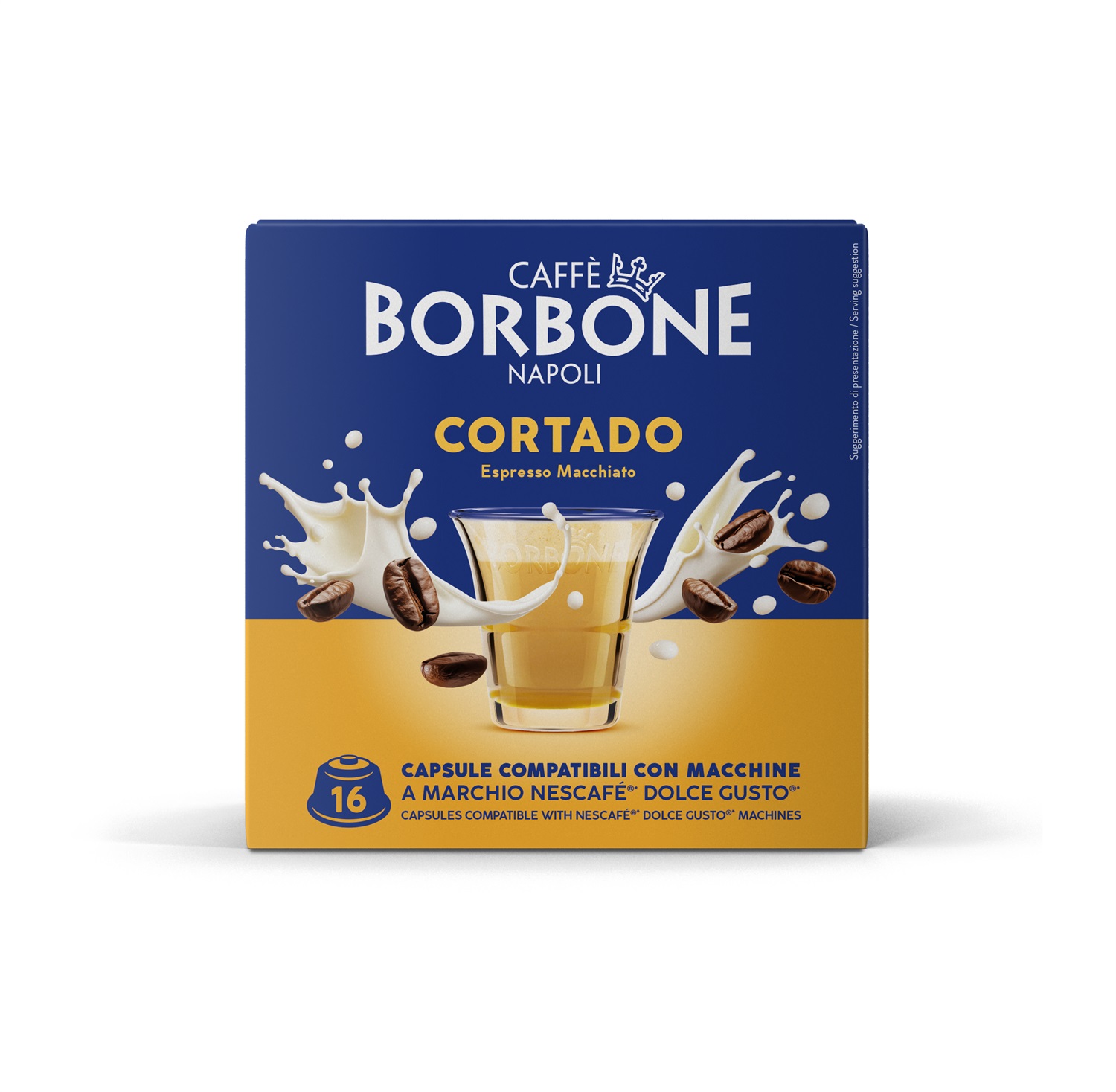 Caffè Borbone Cortado - Capsule Compatibili Nescafè Dolce Gusto - 16 Capsule Senza Glutine