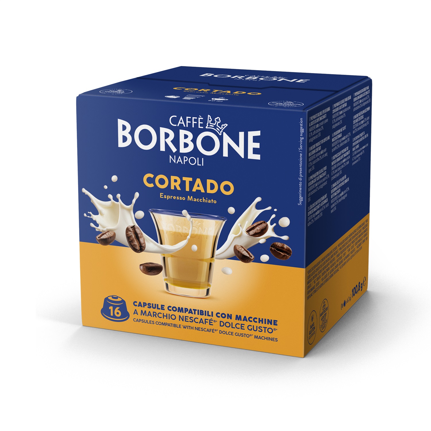 Caffè Borbone Cortado - Capsule Compatibili Nescafè Dolce Gusto - 16 Capsule Senza Glutine