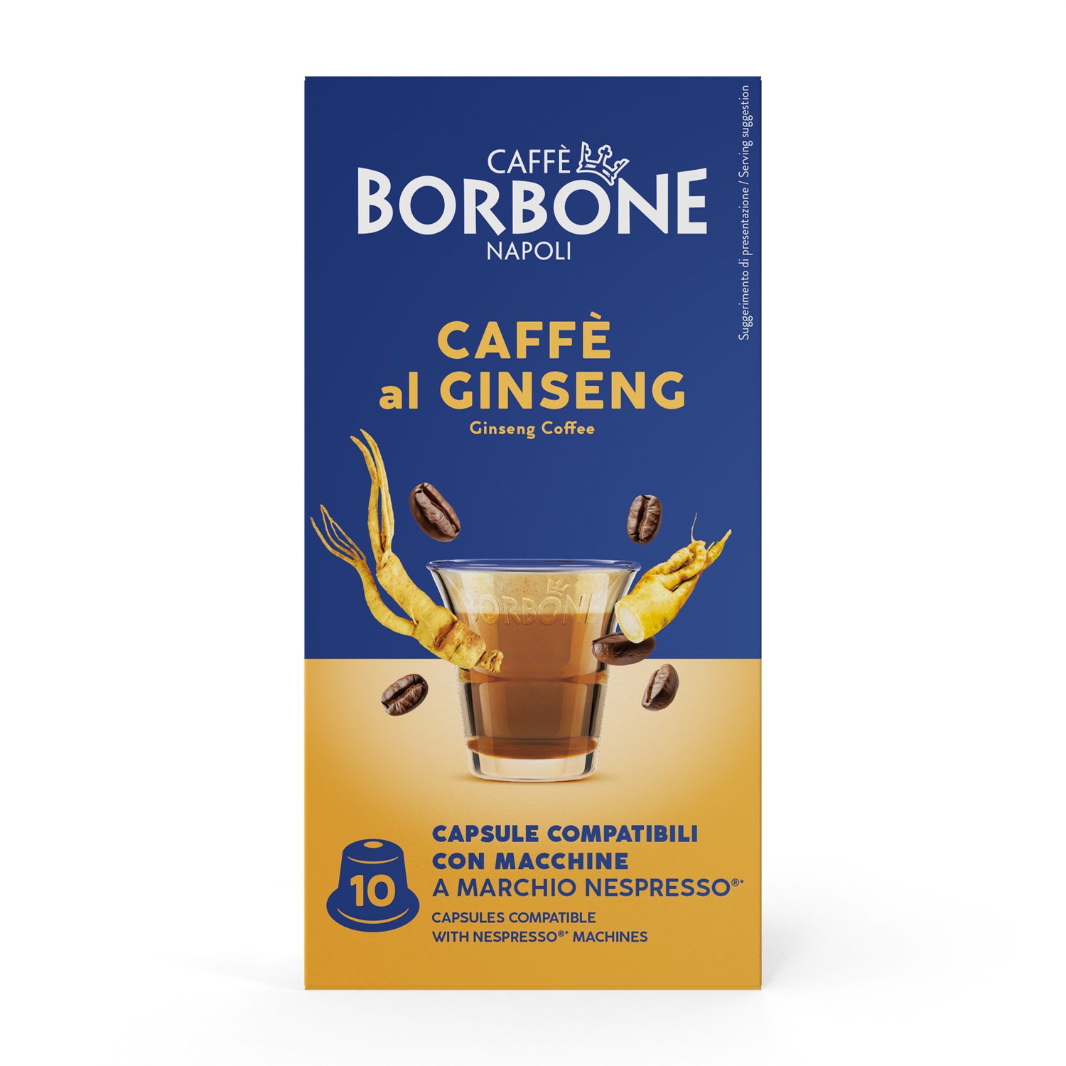 Caffè Borbone Capsule Compatibili Nespresso Ginseng - 10 Capsule da 6.5g Senza Glutine