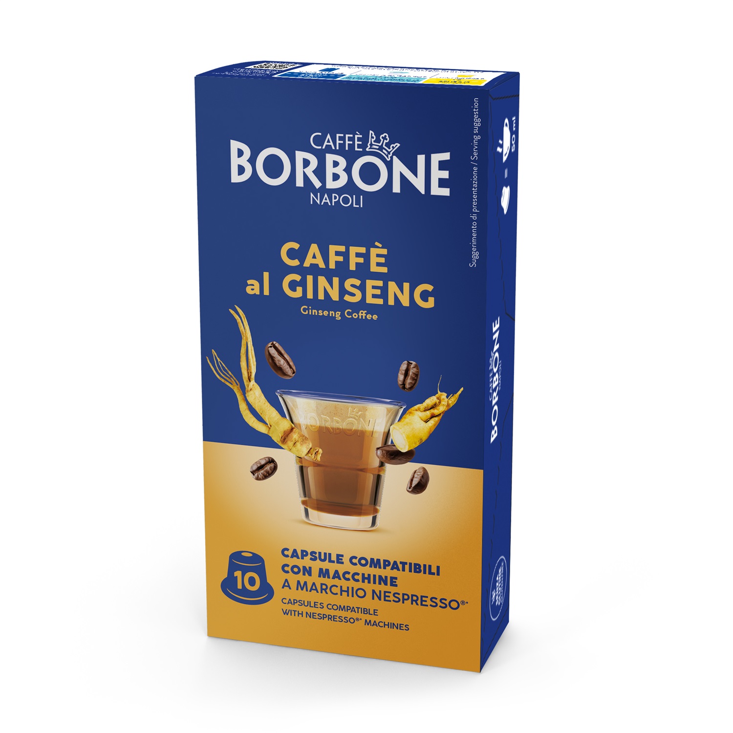Caffè Borbone Capsule Compatibili Nespresso Ginseng - 10 Capsule da 6.5g Senza Glutine