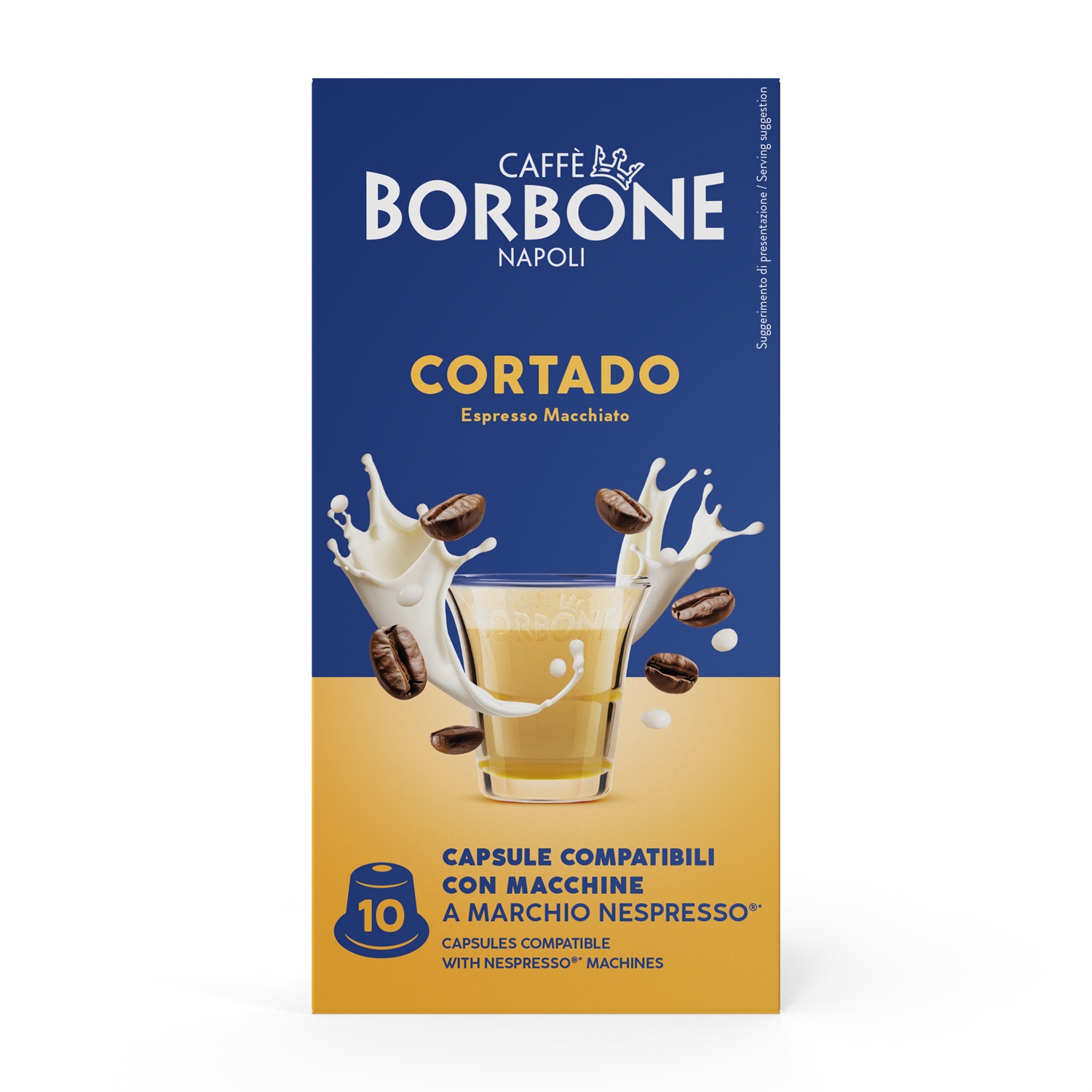 Caffè Borbone Capsule Compatibili Nespresso Cortado - 10 Capsule Prive di Glutine e con Latte Scremato