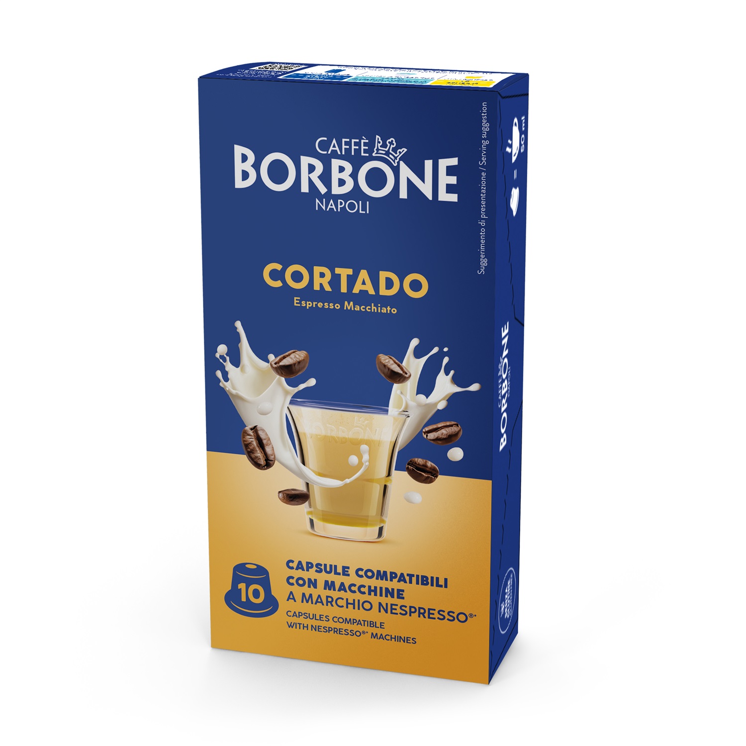 Caffè Borbone Capsule Compatibili Nespresso Cortado - 10 Capsule Prive di Glutine e con Latte Scremato