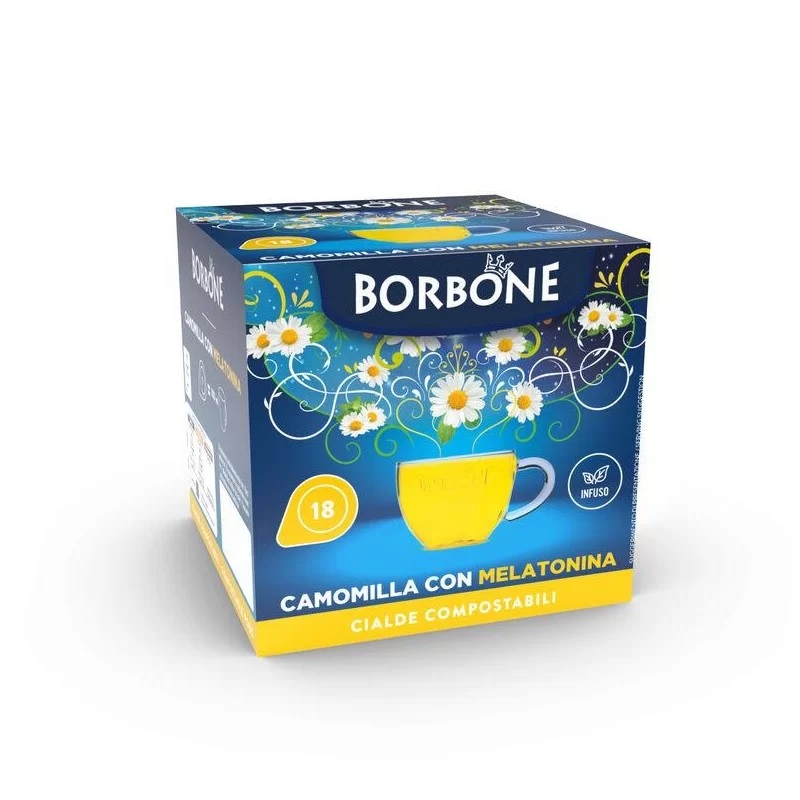 Caffè Borbone Camomilla con Melatonina - 18 Cialde ESE 44mm per un Sonno Ristoratore