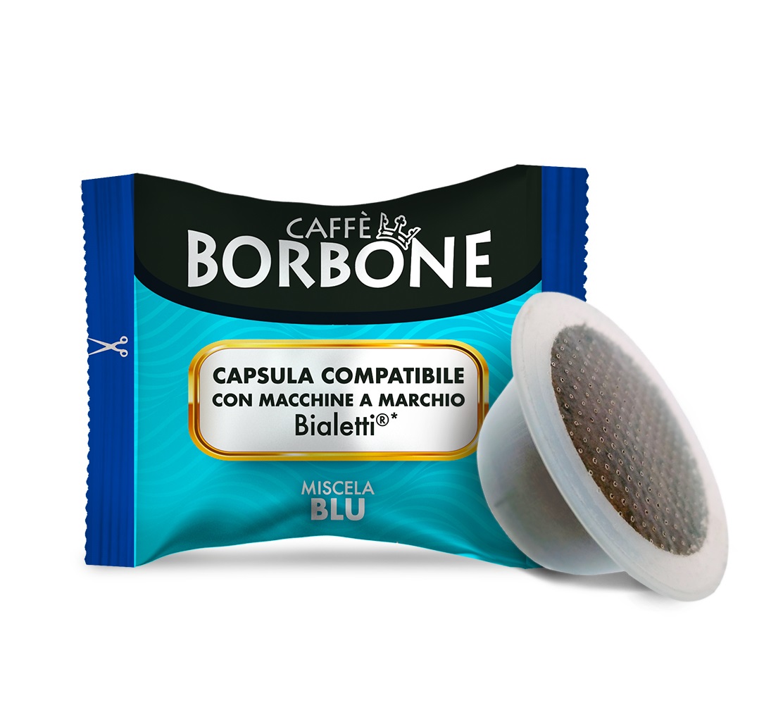 Caffè Borbone Miscela Blu - 100 Capsule Compatibili Bialetti - Gusto Corposo e Cremoso