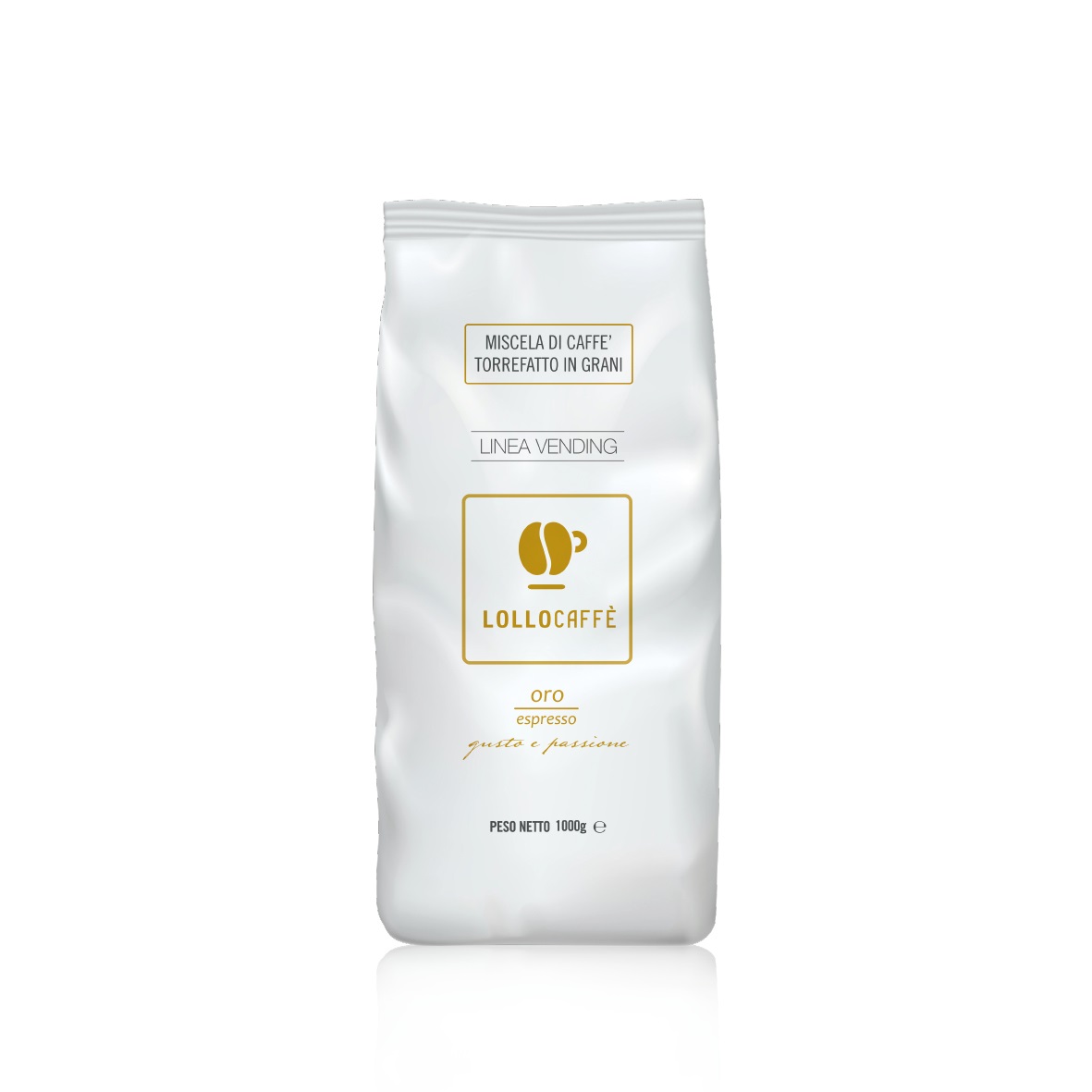 Lollo Caffè 1 kg Caffè in Grani Miscela Oro - Qualità Premium con Maggiore Percentuale di Arabica per un Gusto Fine e Vellutato