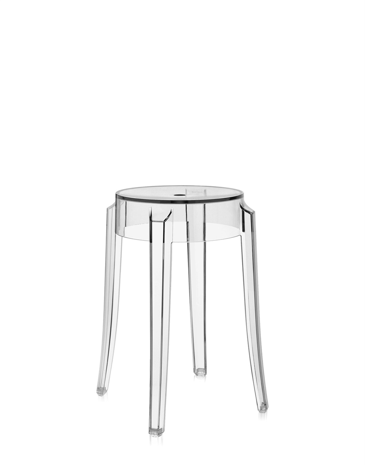 Kartell Charles Ghost Sgabello - Policarbonato Trasparente - Design Philippe Starck - Altezza 46 cm