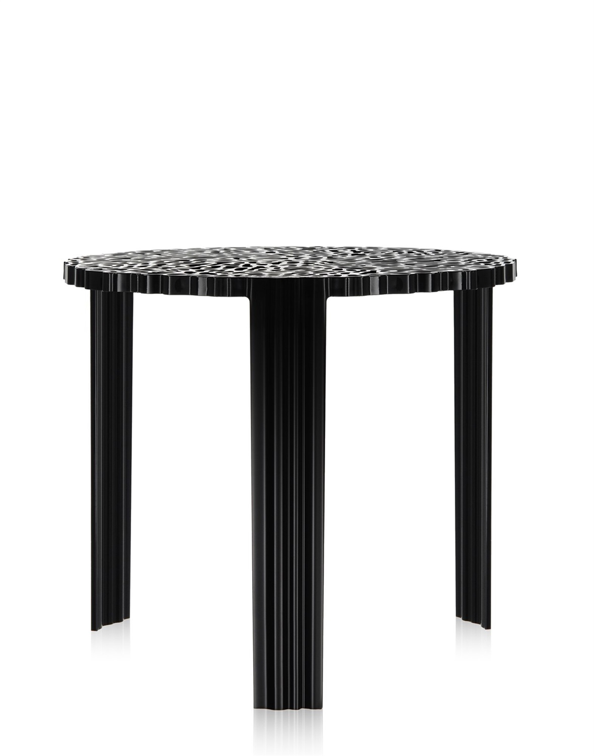 Kartell T-Table Tavolino da Caffè - Nero - PMMA - Ø 50 cm - H 44 cm - Design Patricia Urquiola