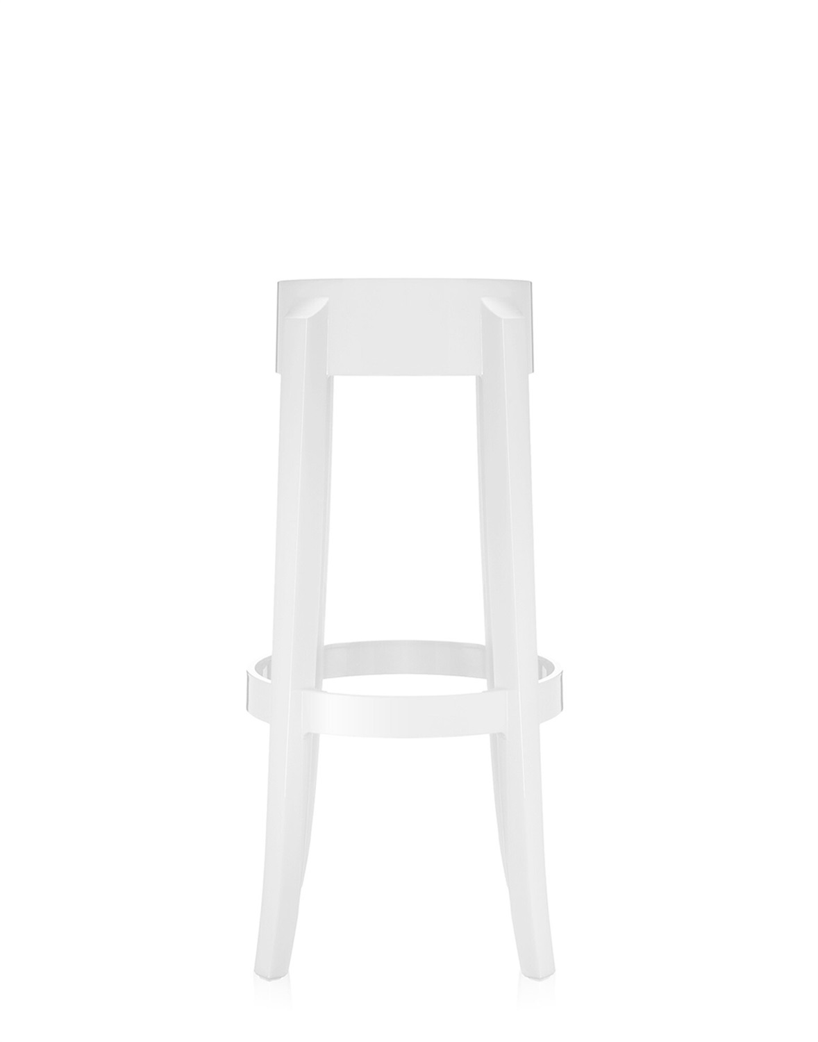 Kartell Charles Ghost Sgabello - Set da 2, Bianco Coprente, H. 75 cm, Design Philippe Starck