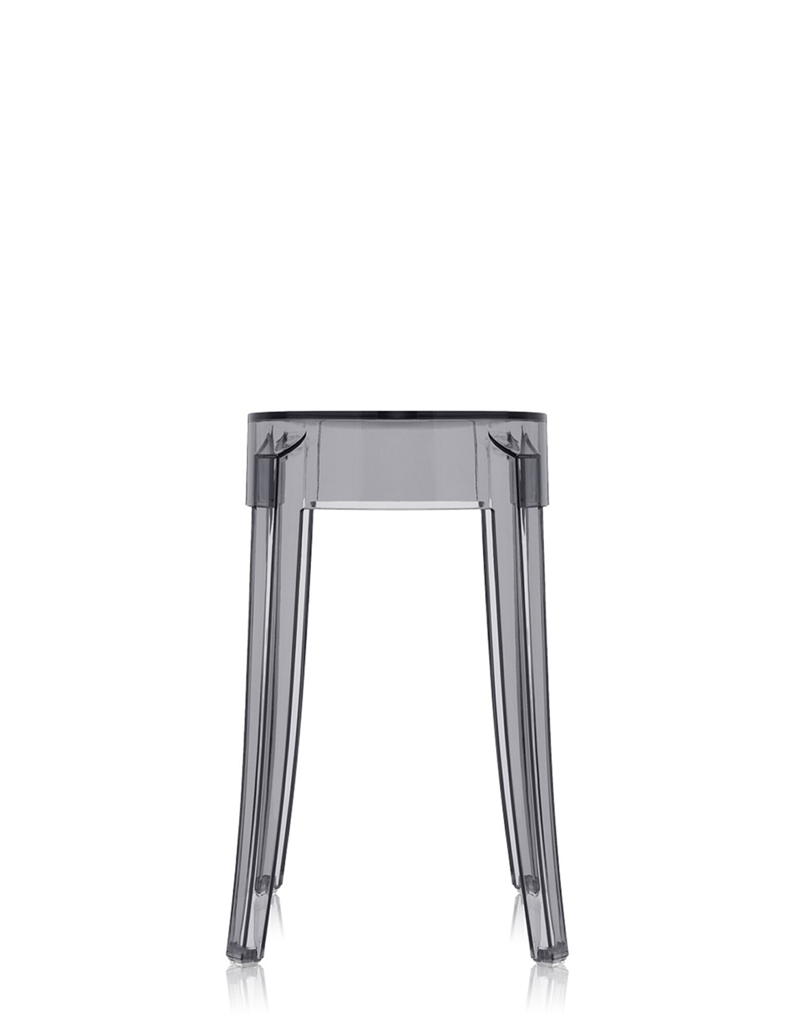 Kartell Charles Ghost Sgabello - Grigio/Fumè Trasparente, Policarbonato, Design Philippe Starck, H 46 cm