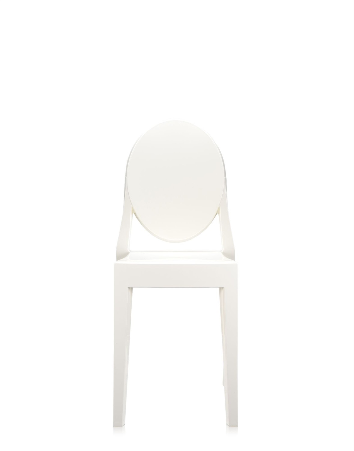 KARTELL Sedia Victoria Ghost - 4857-E5, Set da 2 Sedie, Bianco Lucido, Design Philippe Starck, Materiale Policarbonato, Impilabile, Indoor/Outdoor